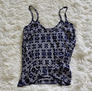 Blue Patterned Crop Top Size Small